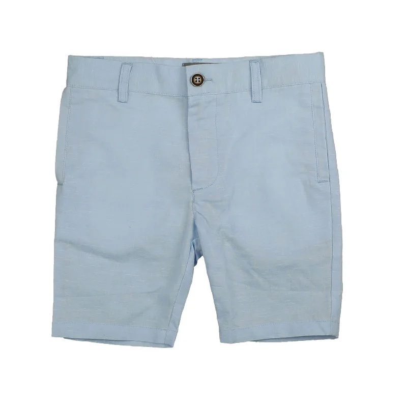 Belati Powdered Blue Linen Bermudas Belati (BBM523) Unique Men's Upcycled