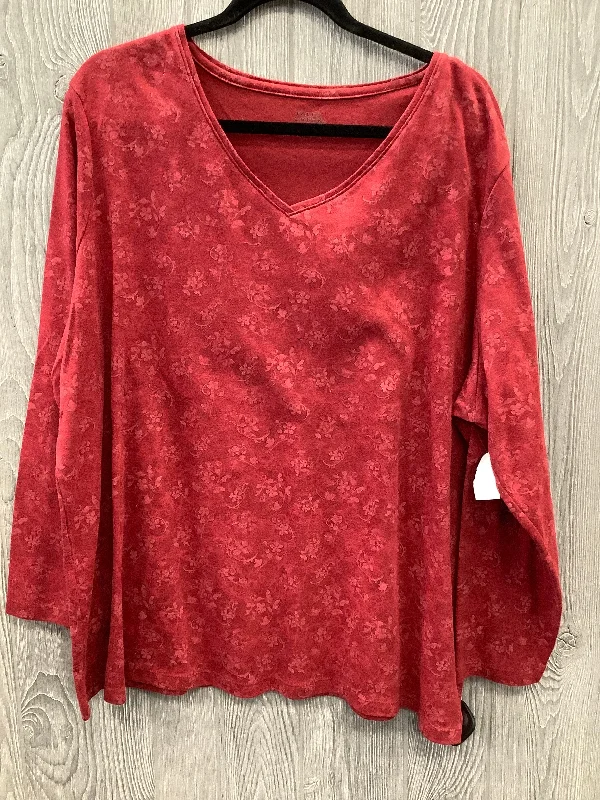 Top Long Sleeve By Falls Creek In Red, Size: 3x Lumberjack