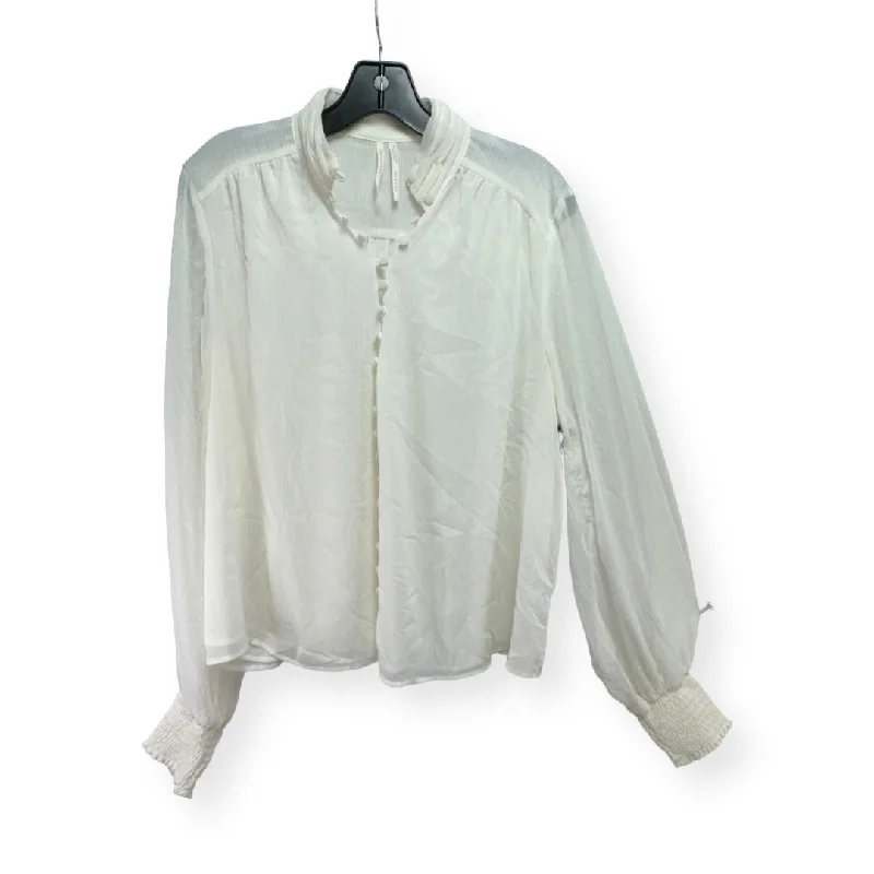 Top Long Sleeve By Anthropologie In Cream, Size: 14 Earthy Men's Hemp