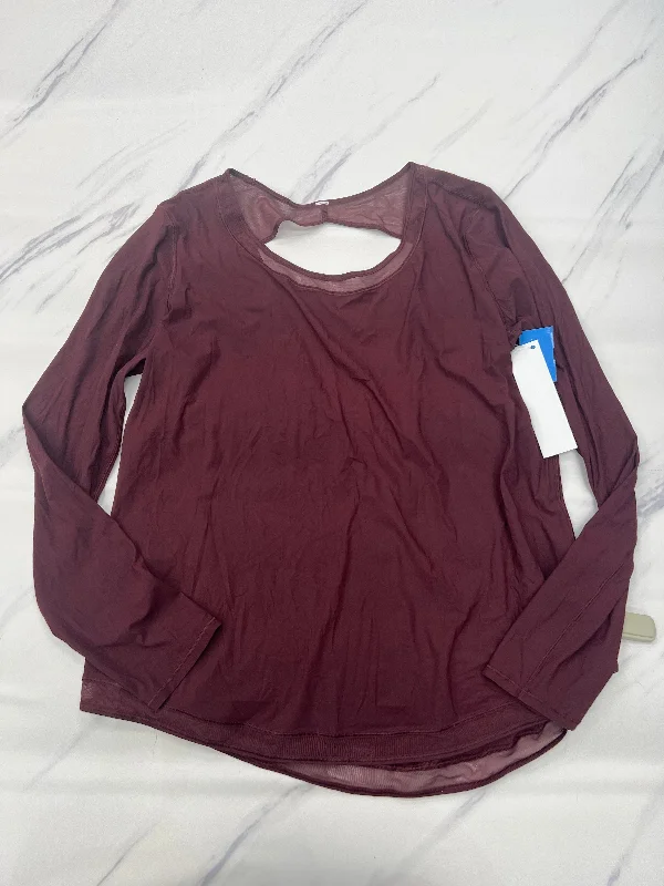 Athletic Top Long Sleeve Crewneck By Lululemon In Maroon, Size: 12 Elegant Men's Cashmere