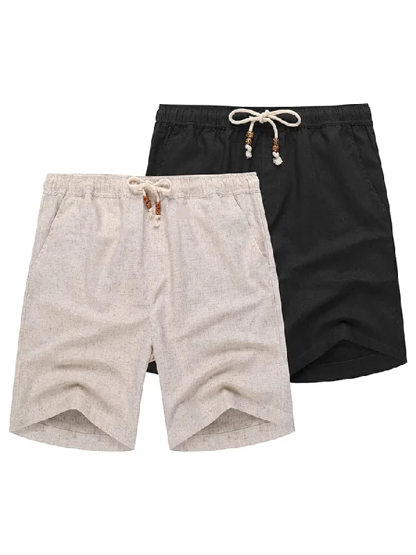 Casual 2-Piece Linen Holiday Shorts (Us Only) Cozy Men's Winter