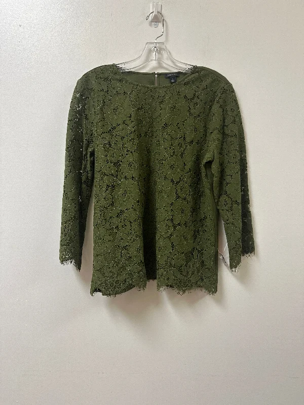 Top Long Sleeve By Ann Taylor In Green, Size: M Vacation