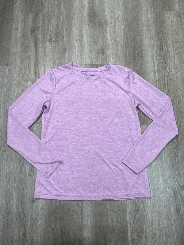 Athletic Top Long Sleeve Crewneck By Under Armour In Purple, Size: S Cclassic Men's Tweed