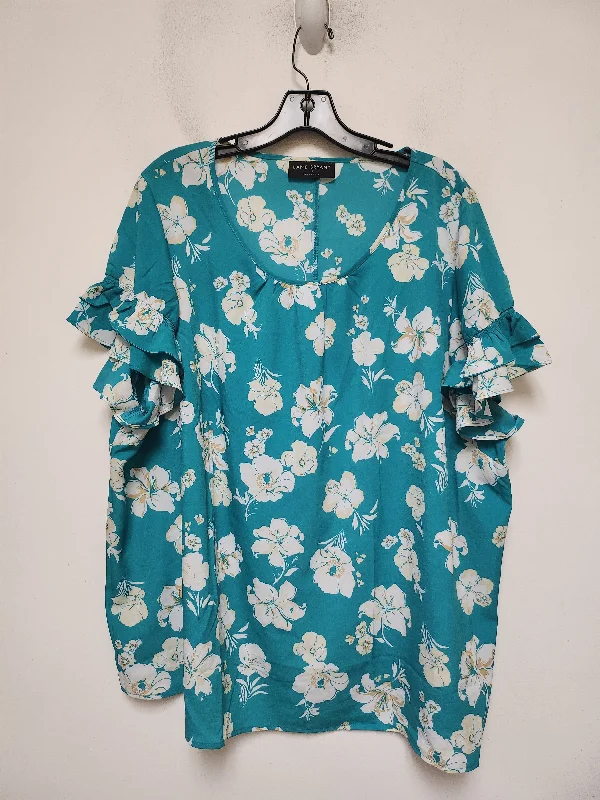 Top Short Sleeve By Lane Bryant In Floral Print, Size: 2x Polished Men's Satin