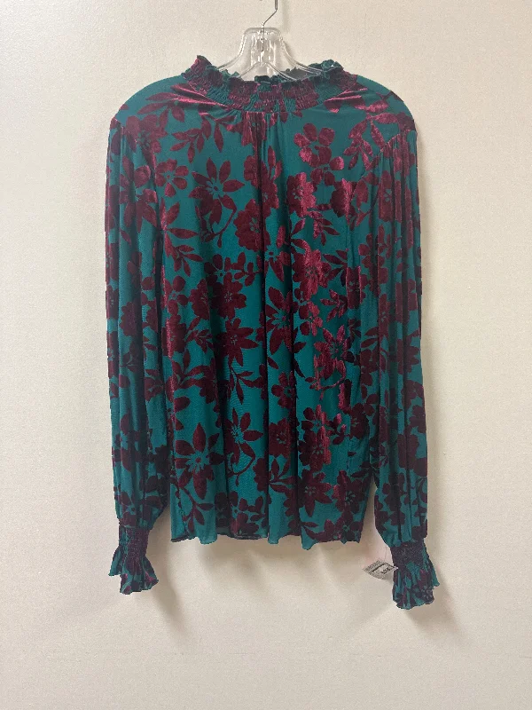 Top Long Sleeve By Easel In Blue & Pink, Size: M Sleek Men's Metallic