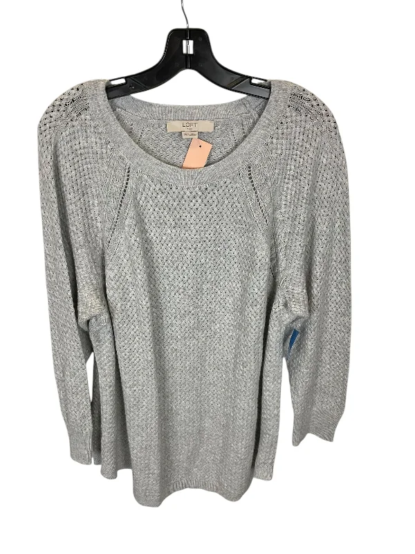 Top Long Sleeve By Loft In Grey, Size: 3x Business