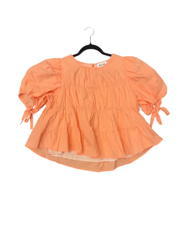 Top Short Sleeve By Cmc In Peach, Size: S Lumberjack