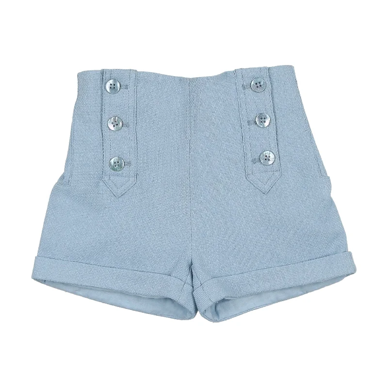 Coco Blanc Pale Blue Button Shorts Sporty Men's Athleisure 