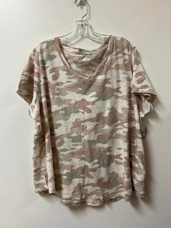 Top Short Sleeve By Old Navy In Camouflage Print, Size: 2x Monochromatic All