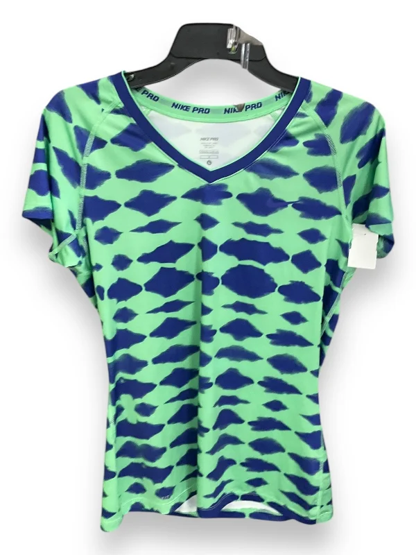 Athletic Top Short Sleeve By Nike Apparel In Blue & Green, Size: L Artistic Men's Hand