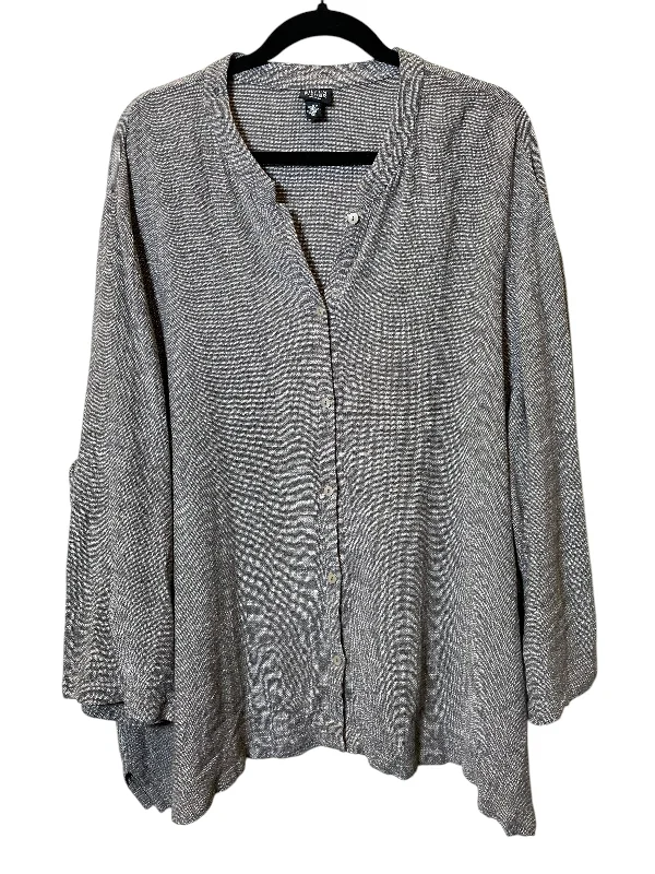 Top Long Sleeve By Eileen Fisher In Grey, Size: 3x Youthful Men's Pop