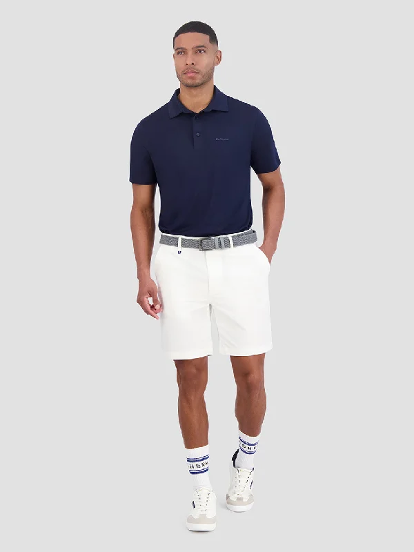 Solid Air Pique Sports Fit Polo - Navy Modern Men's Geometric