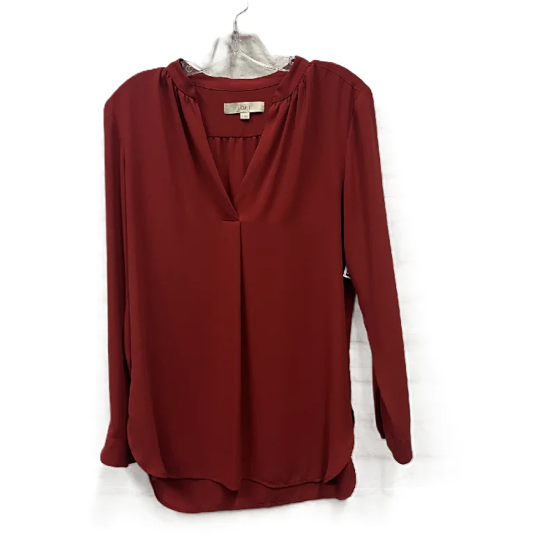 Top Long Sleeve By Loft In Red, Size: S Bold Men's Animal