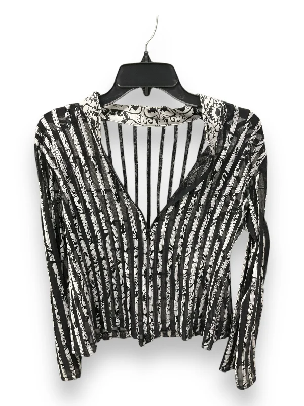 Top Long Sleeve By Clothes Mentor In Black & Silver, Size: Xl Monochromatic All