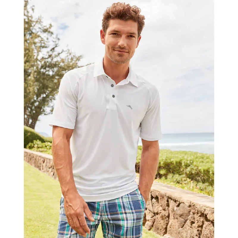 Tommy Bahama Islandzone Performance Palm Coast Polo Shirt - White Modern Men's Tech