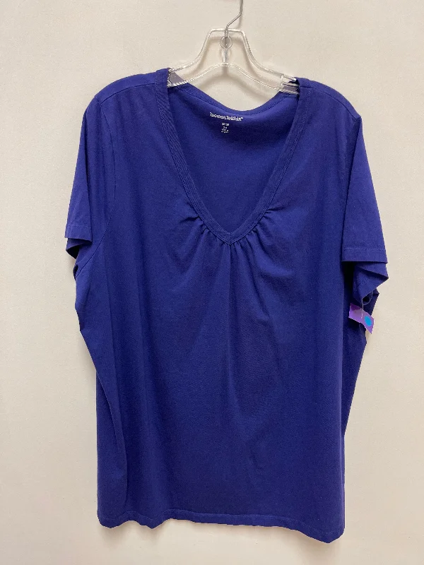 Top Short Sleeve Basic By Woman Within In Purple, Size: 2x Trendy Men's Bucket