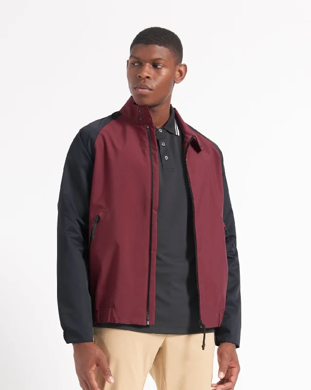 Waterproof Harrington Jacket - Burgundy Dynamic Men's Moto