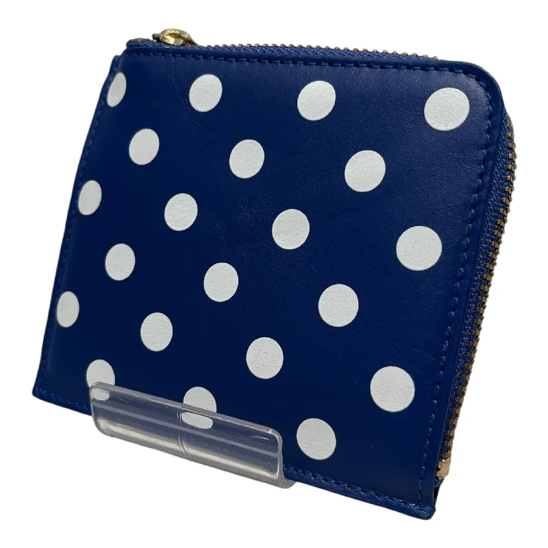 COMME des GARCONS/Coin Wallet/Blue/Leather/Polka Dot/ Elegant Men's Formal 