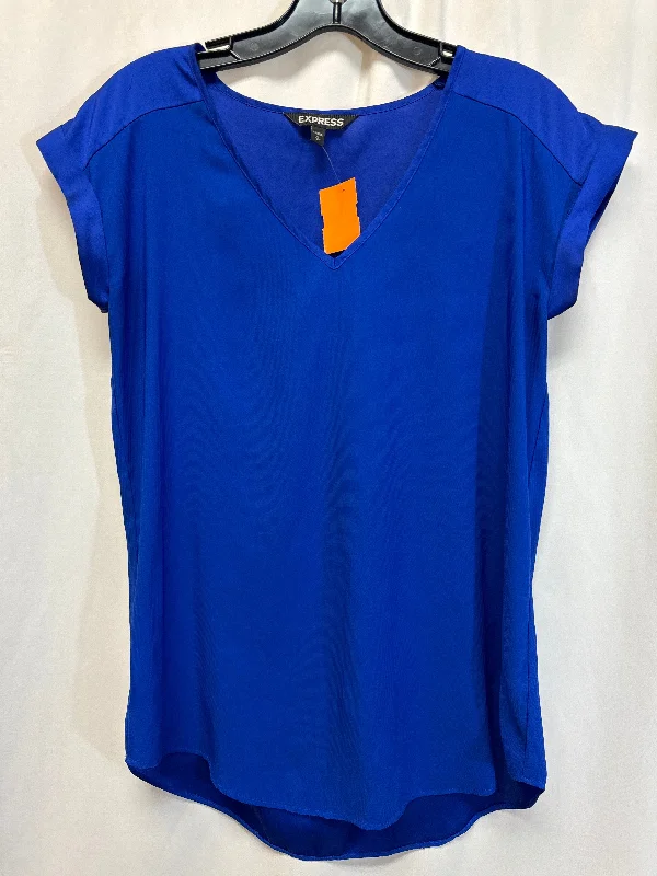 Top Short Sleeve By Express In Blue, Size: S Laid