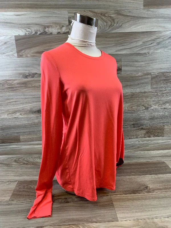 Athletic Top Long Sleeve Crewneck By Athleta In Coral, Size: S Gym