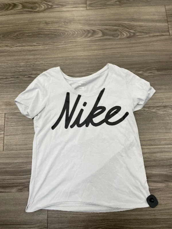 Athletic Top Short Sleeve By Nike In White, Size: L Monochromatic All