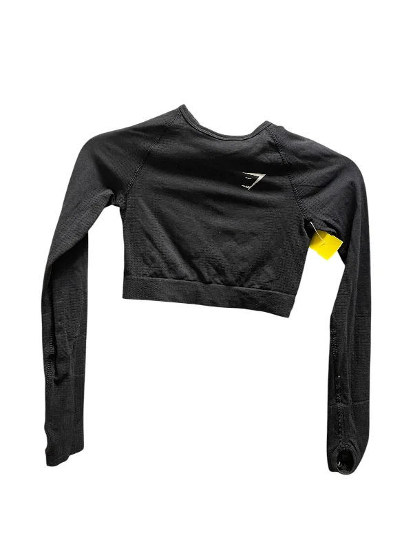 Athletic Top Long Sleeve Crewneck By Gym Shark In Black, Size: Xs Trendy Men's Scandinavian