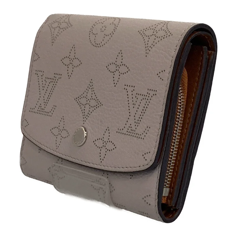 LOUIS VUITTON/Coin Wallet/White/Leather/PORTEFEUILLE IRIS COMPACT_MONOGRAM MAHINA/M62542 Elegant Men's Cashmere