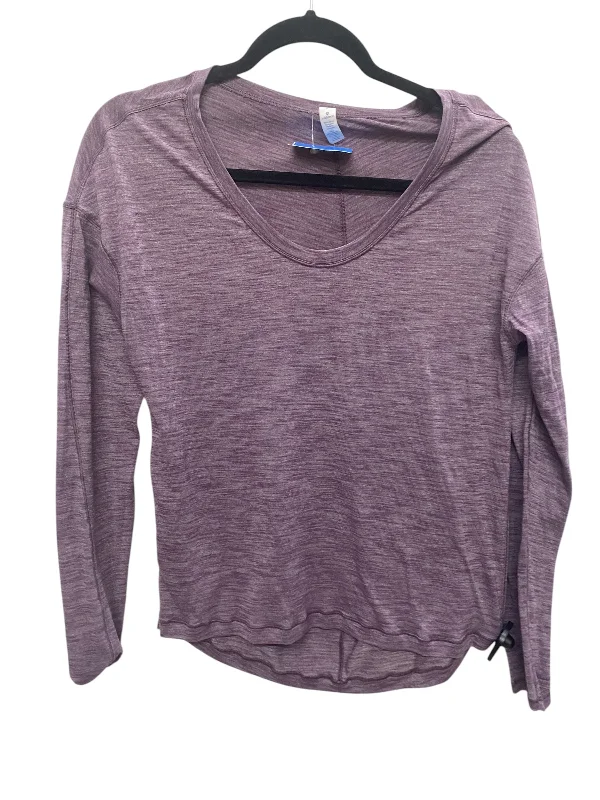 Athletic Top Long Sleeve Crewneck By Lululemon In Purple, Size: 6 Cool Men's Distressed