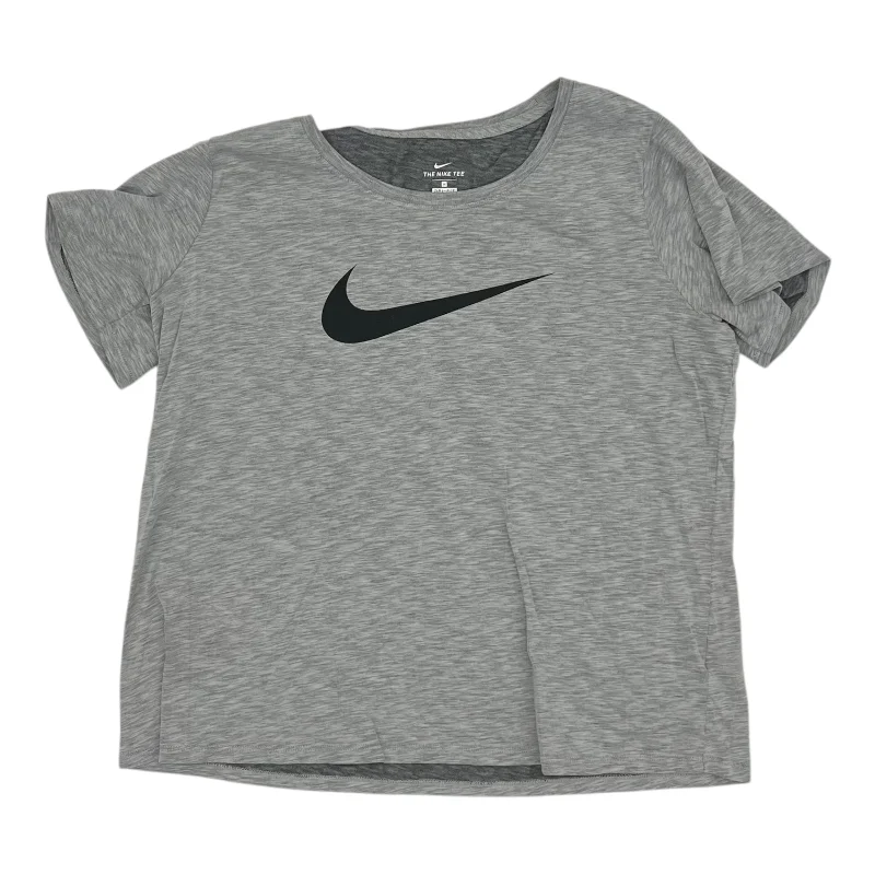 Athletic Top Ss By Nike In Grey, Size:1X Organic