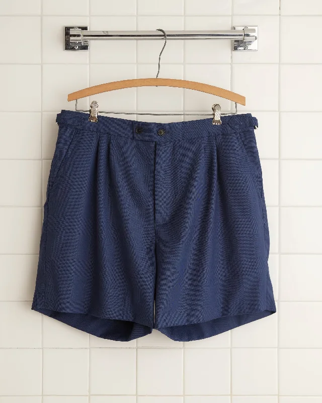 Night Blue Wool Shorts - 34 Artistic Men's Hand