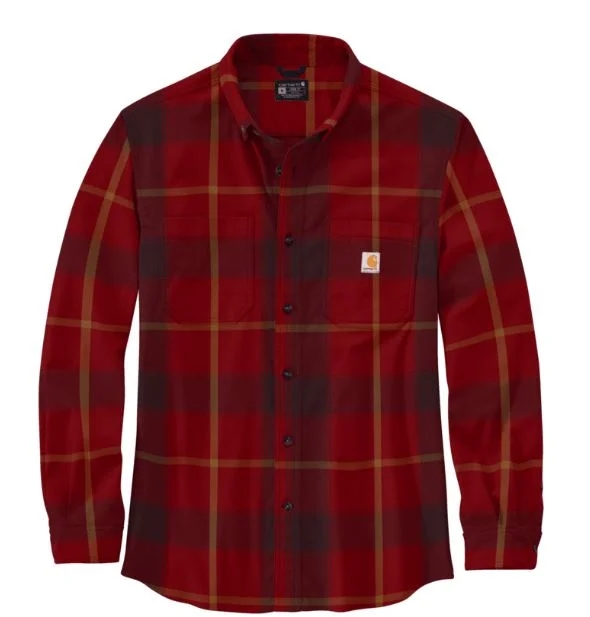 Relaxed Fit  Midweight Flannel Long-Sleeve Plaid Shirt Dynamic Men's High