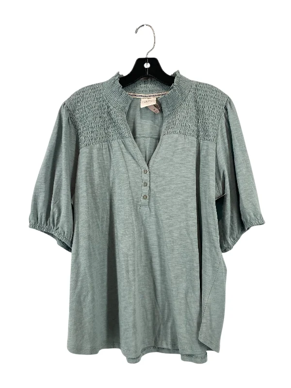 Top Short Sleeve By Knox Rose In Green, Size: Xl Sleek Men's Metallic