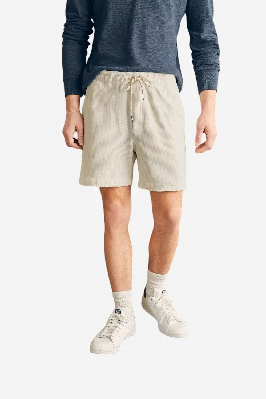 Faherty Essential Italian Knit Drawstring Cord Short 6" in Stone Trendy Men's Scandinavian