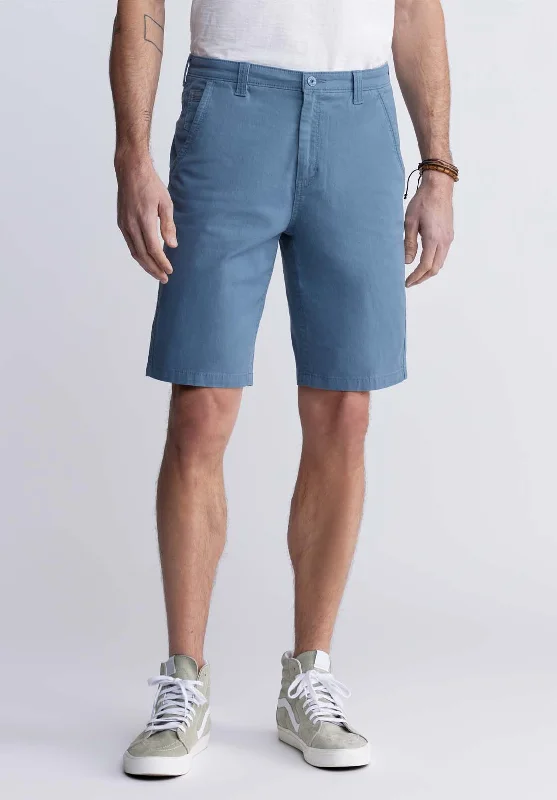 Hadrian Men's Flat Front Shorts in Mirage Blue - BM24266 Sleek Men's Contemporary 