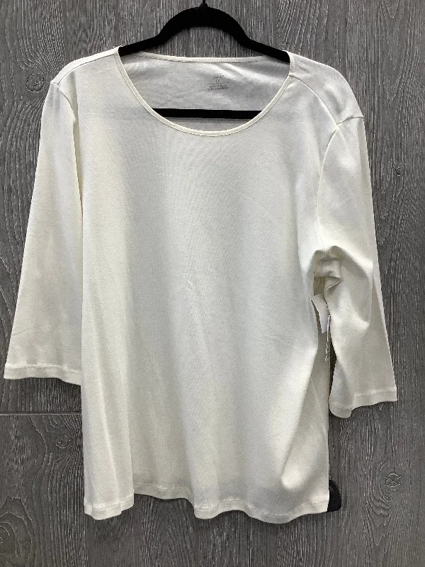 Top Long Sleeve By Cj Banks In White, Size: 1x Earthy Men's Hemp