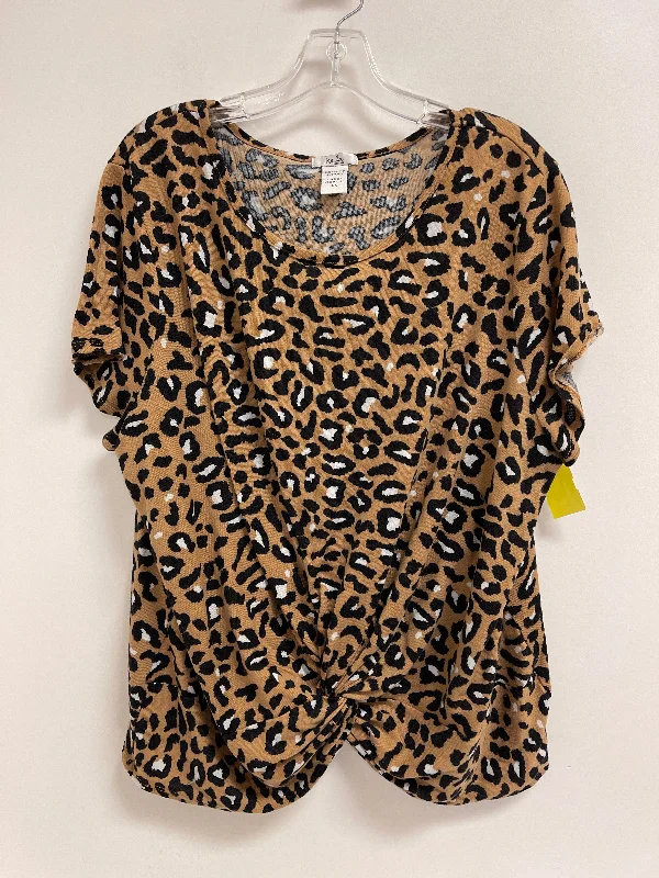 Top Short Sleeve By Clothes Mentor In Animal Print, Size: 3x Casual Men's Japanese 