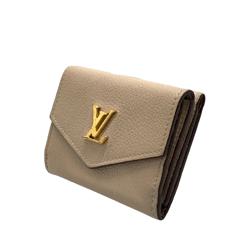 LOUIS VUITTON/Trifold Wallet/Beige/Leather/PORTEFEUILLE LOCK MINI_CALFSKIN LEATHER/M69340 Practical Men's Multi