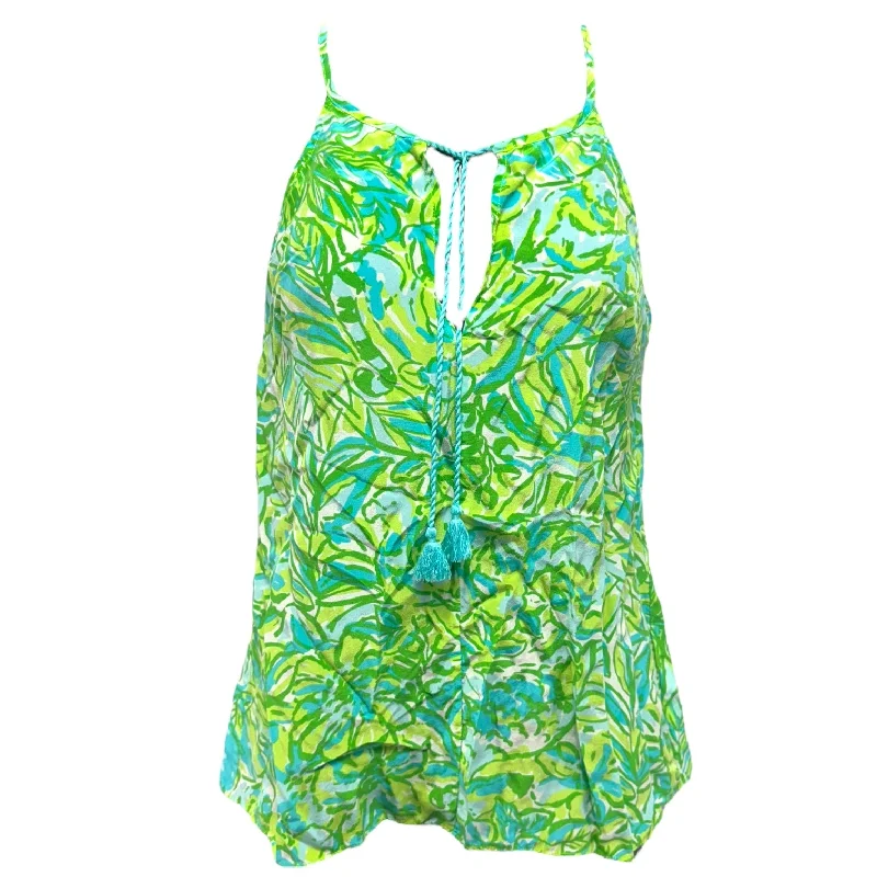 Silk Finn Top By Lilly Pulitzer In Fresh Citrus Green Parrot, Size: XS Tough Men's Military