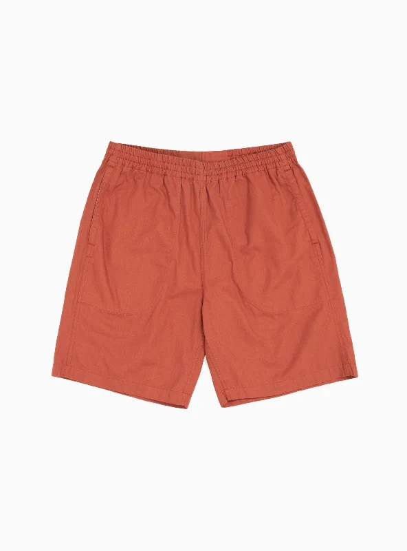 Home Party Shorts Brick Red Sleek Men's Metallic