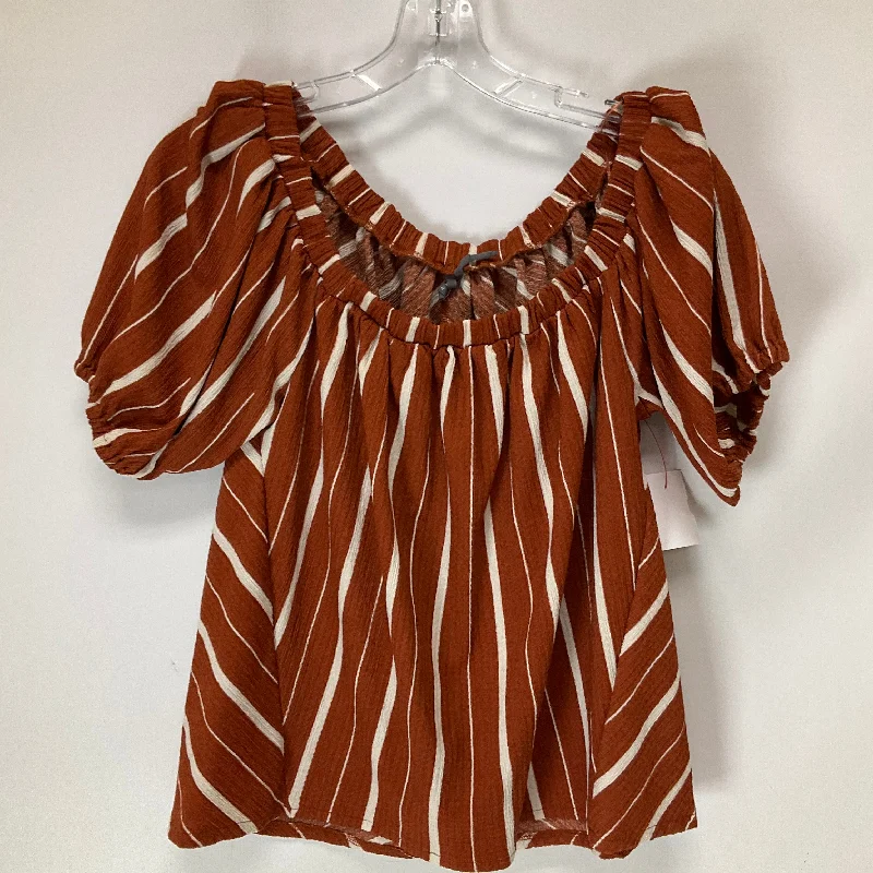 Top Short Sleeve By Anthropologie In Orange, Size: Xs Sharp Men's Italian