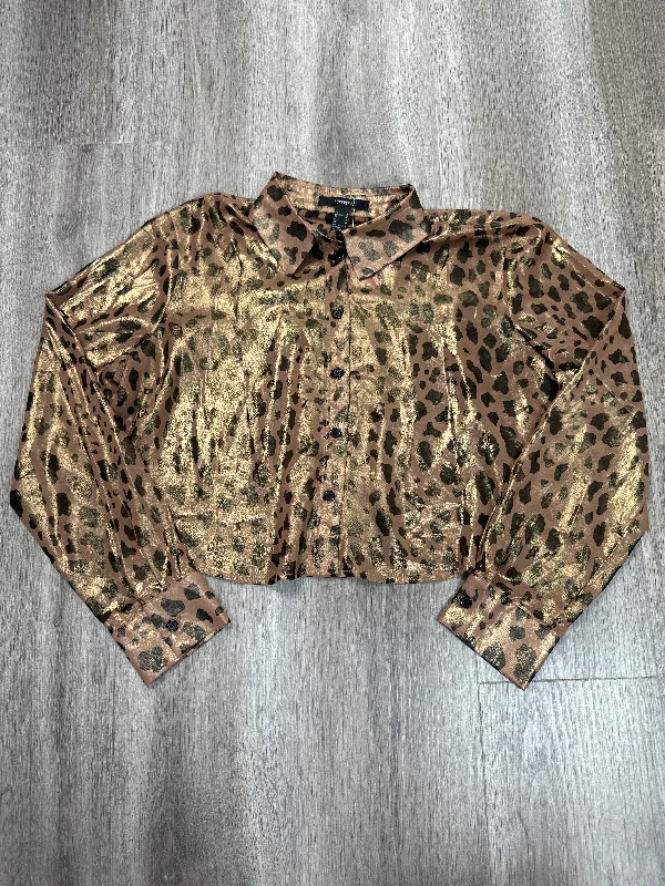 Top Long Sleeve By Forever 21 In Animal Print, Size: M Dapper Men's Bow