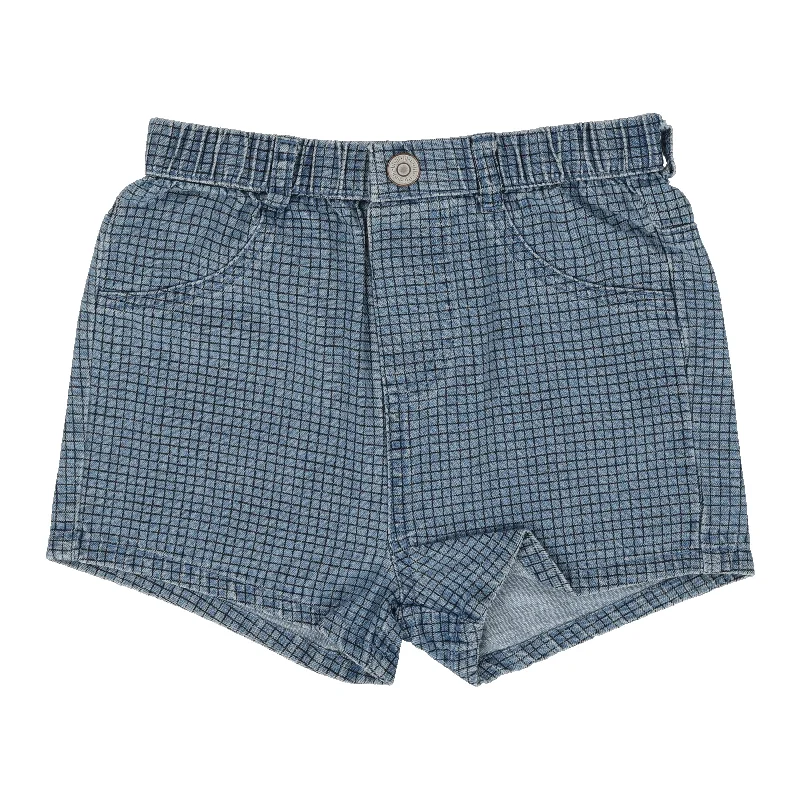 ANALOGIE BY LIL LEGS CHECKED DENIM CHECKED SHORTS Sleek Men's Contemporary 