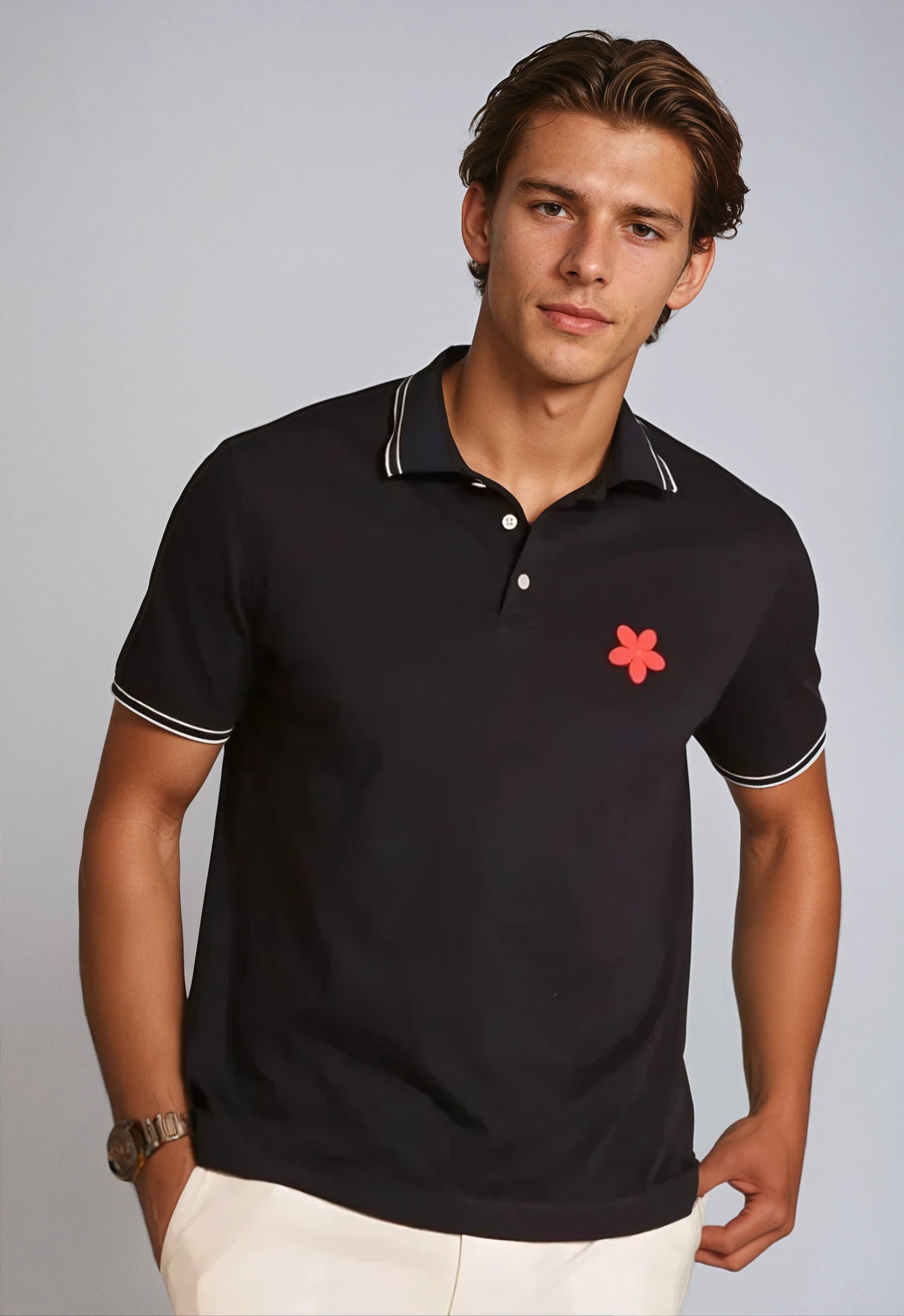 Happy Polo Shirt - Black Confident Men's High