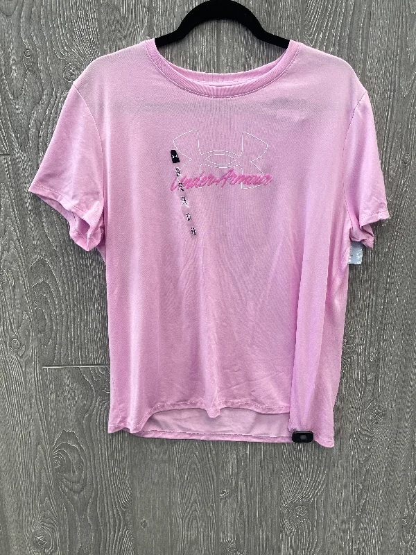 Athletic Top Short Sleeve By Under Armour In Pink, Size: Xl Minimalist Men's Casual 