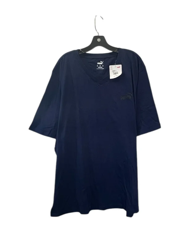 Top Short Sleeve Basic By Puma In Navy, Size: 4x Sleek Men's Metallic