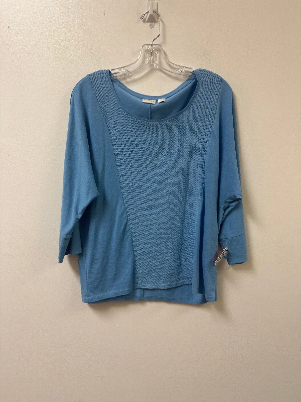 Top Long Sleeve By Chicos In Blue, Size: M Trendy Men's Oversized