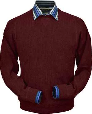 Peru Unlimited - Baby Alpaca Sweatshirt in Dark Burgundy Elegant Men's Formal 