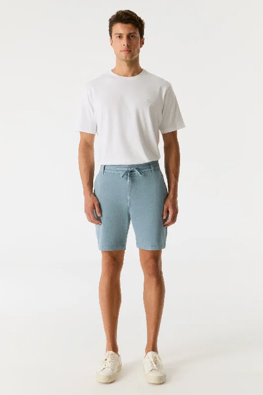 James Mid Waist Jogger Chino Shorts Blue Stone Refined Men's Hand