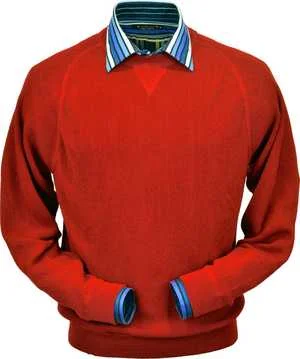 Peru Unlimited - Baby Alpaca Sweatshirt in Red Elegant Men's Cashmere