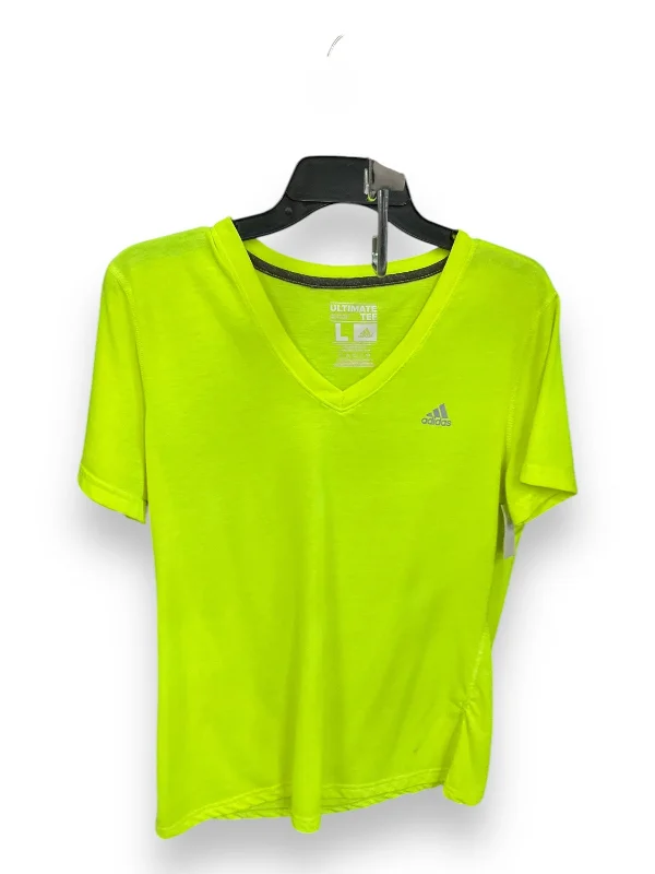 Athletic Top Short Sleeve By Adidas In Green, Size: L Confident Men's High